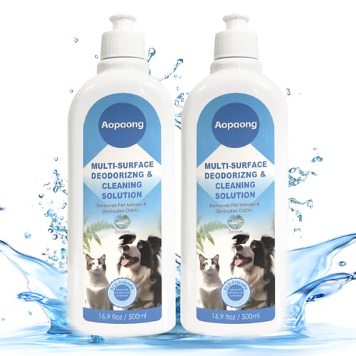 Multi-Surface Floor Cleaning Solution Ocean Scent. Household Floor Cleaner Care for All Robot Vacuums with Mopping and Cordless Wet/Dry Vacuums (16.9Fl Oz/500ML) 2bottle