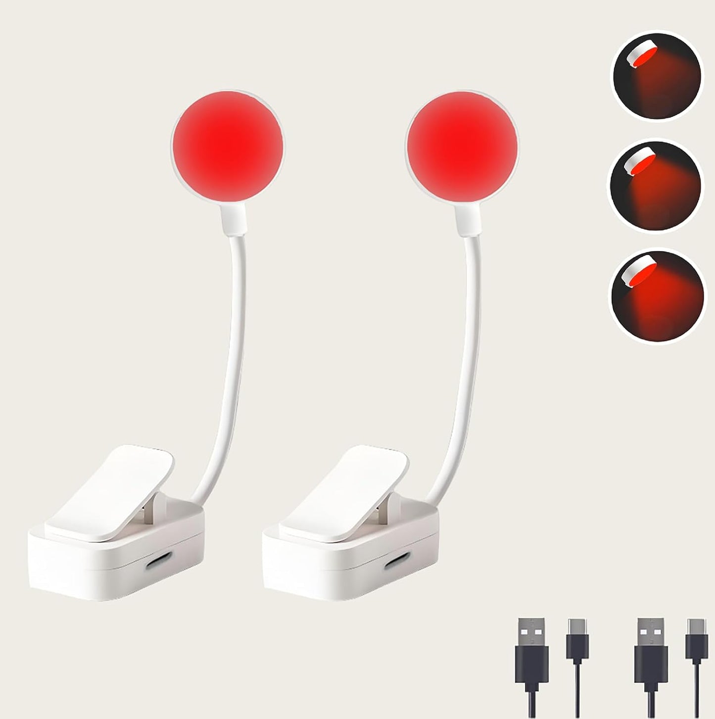 4 Pack Red Book Light.Readling Light .3 Modes.Brightness Adjustment .NO Blue Light.Eye Care.Promoting Natural Sleep Aid