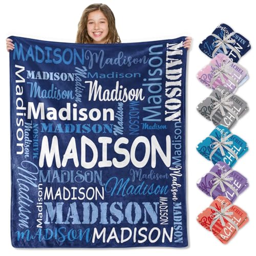 Ships Next Day. Personalized Blankets and Throws Custom Blanket with Name Customized Flannel Blanket for Kids Christmas Blanket Gifts for Teen Girls Boys