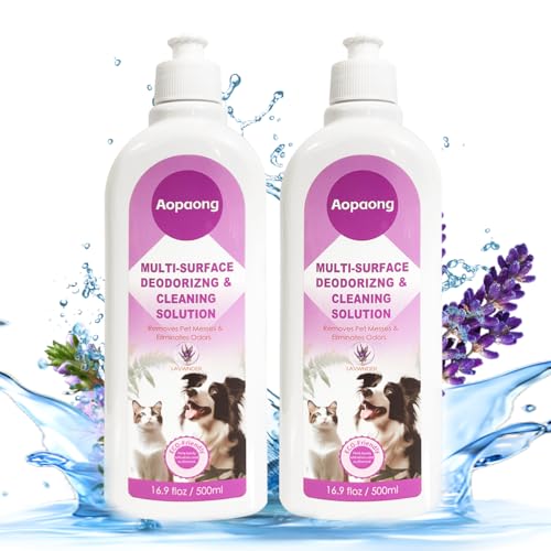 Multi-Surface Floor Cleaning Solution Lavender Scent. Household Floor Cleaner Care for All Robot Vacuums with Mopping and Cordless Wet/Dry Vacuums (16.9Fl Oz/500ML) 2bottle
